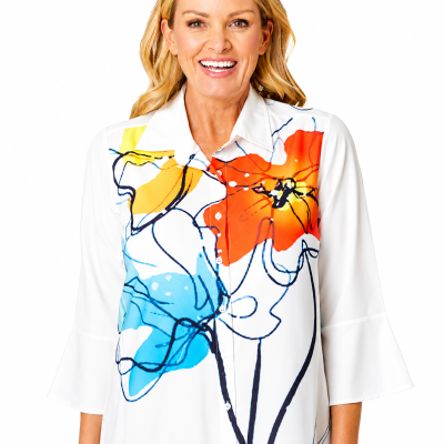 Floral Multi Coloured Tunic Shirt Dress