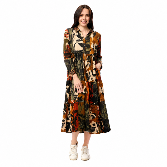 Dagomba Midi Collar Dress