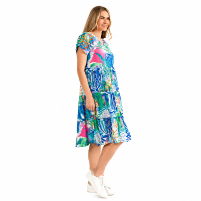 Thalia Coral Reef 1 Tiered Dress