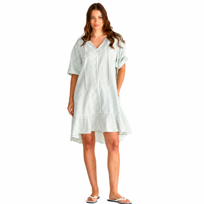 Livvy Green Stripe Dress