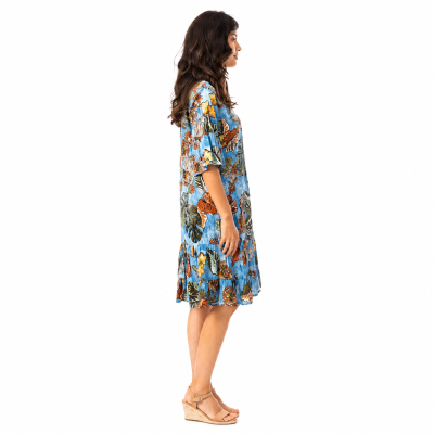 Lima Blue Frill Dress