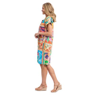 Garniers Print Reversible Short Sleeve Dress