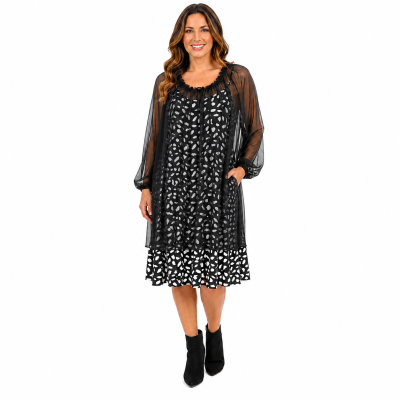 5PM Black & White Layer Dress