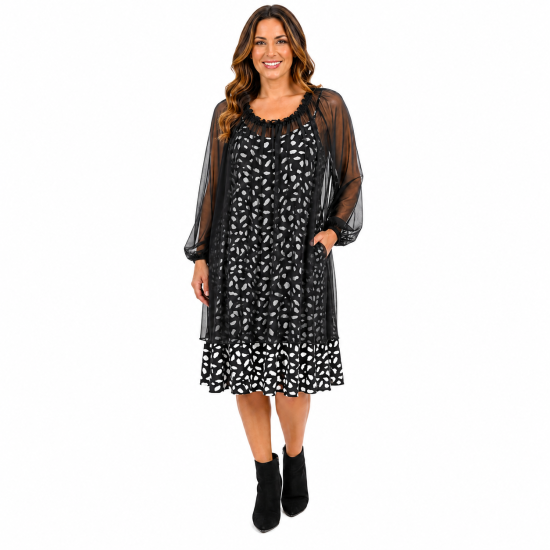 5PM Black & White Layer Dress