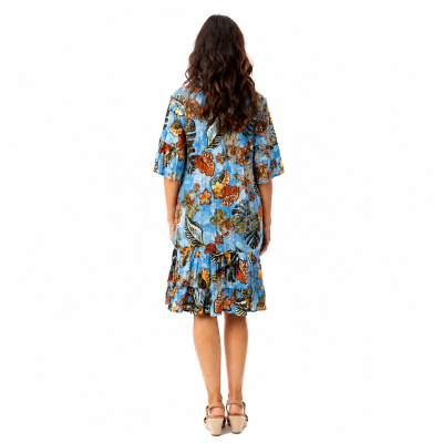 Lima Blue Frill Dress