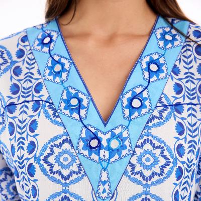 Maalti Print Blue Maxi Dress