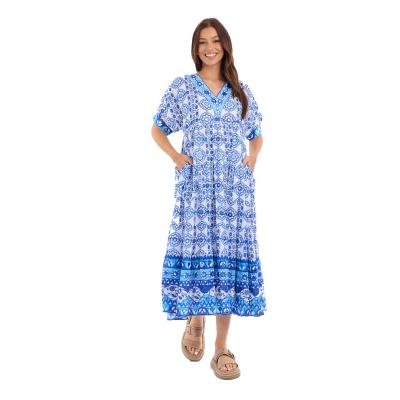 Maalti Print Blue Maxi Dress