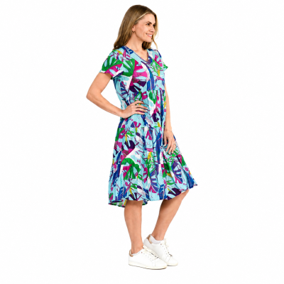 Thaila Abstract Tropical 1 Tiered Dress