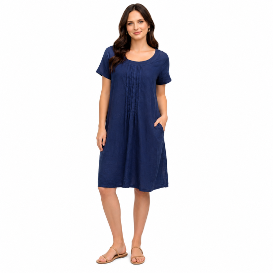 Navy Linen Dress