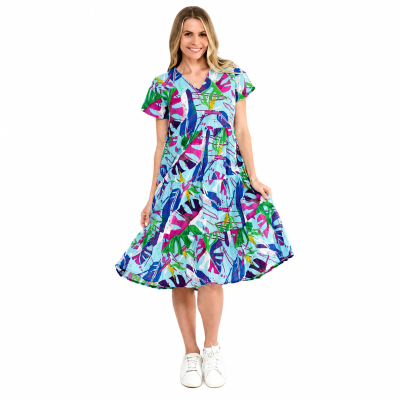 Thaila Abstract Tropical 1 Tiered Dress