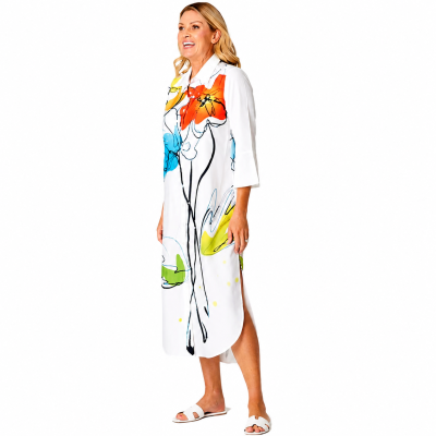 Floral Multi Coloured Tunic Shirt Dress