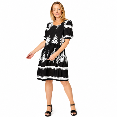 Black Rayon Shift Dress
