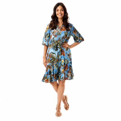 Lima Blue Frill Dress