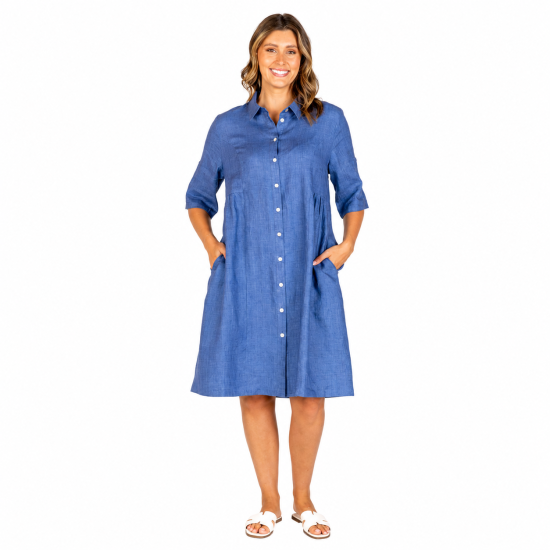 Lux Bec Denim Buttoned Dress