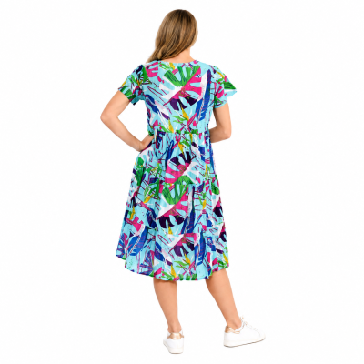 Thaila Abstract Tropical 1 Tiered Dress