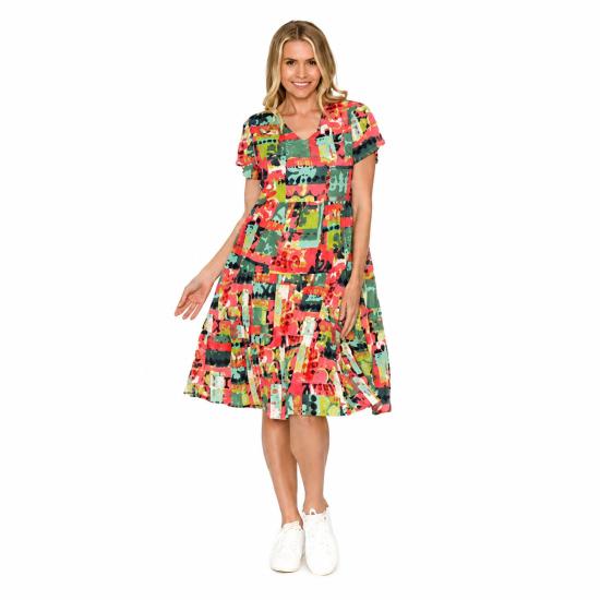Thalia Pop Patch 4 Tiered Dress