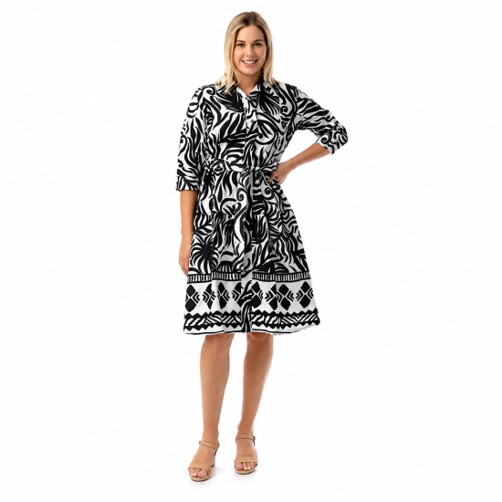 Suriname Black Collar Dress