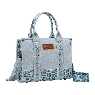 Blue Leopard Print Crossbody Bag