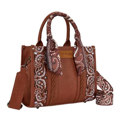 Tan Paisley Crossbody Bag
