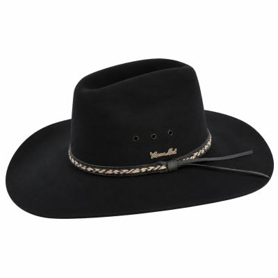 Thomas Cook Black Brumby Pure Fur Felt Hat