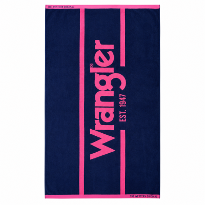 Wrangler Navy/Pink Logo Towel
