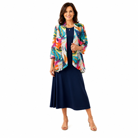Tropical Print Net Jacket