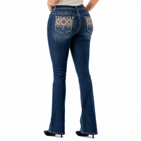 Aztec Modify Mid Rise Boot Cut Jeans