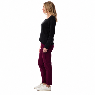 Wine Ponte Straight Leg Pant