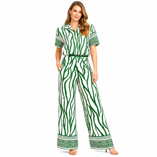 Green Border 3/4 Pants