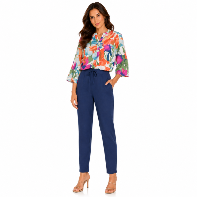Navy Vista Tie Pants
