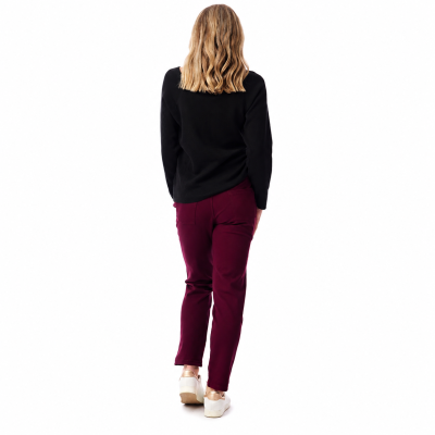 Wine Ponte Straight Leg Pant