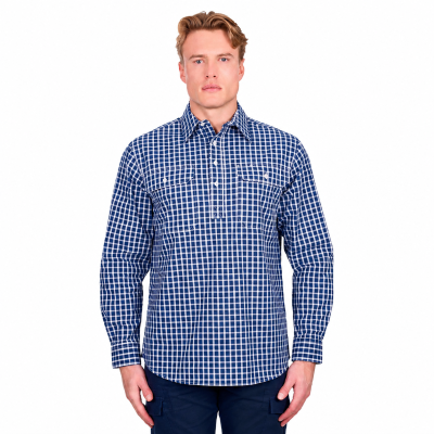 Alden Men's Half Placket Long Sleeve Shirt
