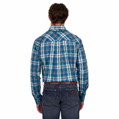 Erik Men's Blue/Cypress Long Sleeve Shirt