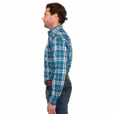 Erik Men's Blue/Cypress Long Sleeve Shirt