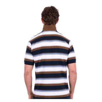 Randy Navy/Rust Men's One Pocket Short Sleeve Polo