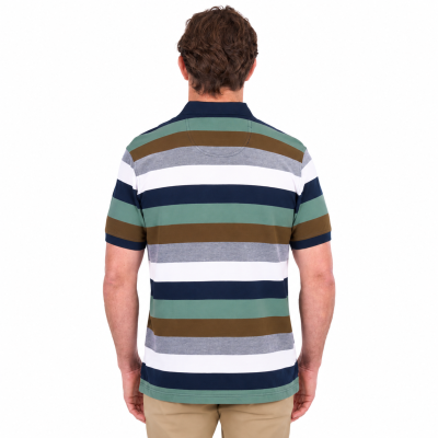 Wayne Tan/Sage Men's One Pocket Short Sleeve Polo