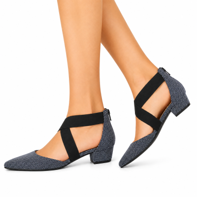 Ella Black Weaving Ladies Shoe