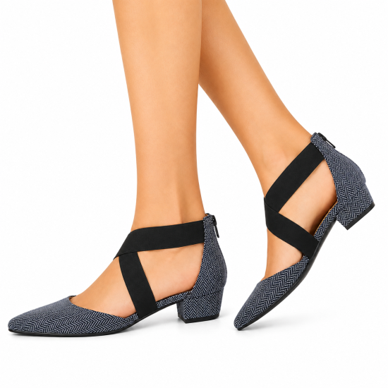 Ella Black Weaving Ladies Shoe