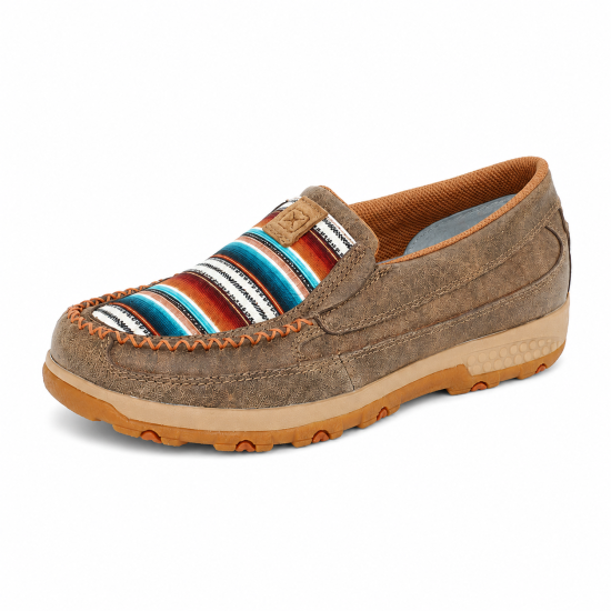 Brown Multi Woven Cell Stretch Slip On
