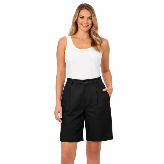 Black Linen Shorts