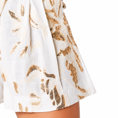 Ines Sequin Linen Shorts