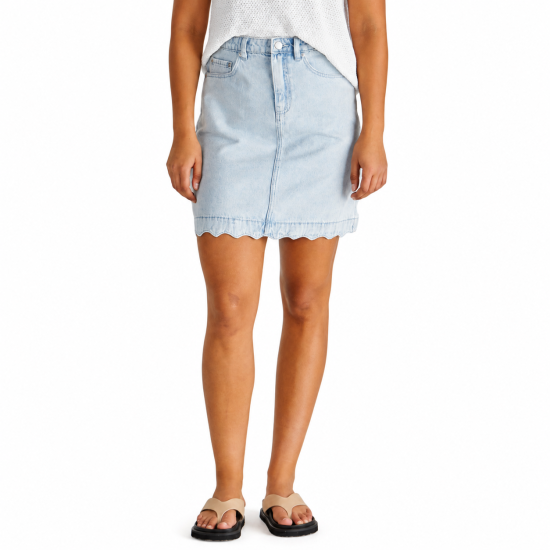 Vale Scalloped Denim Skirt