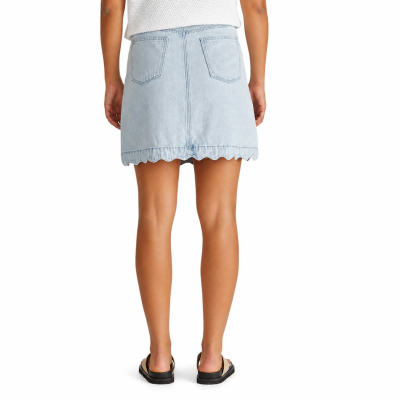 Vale Scalloped Denim Skirt
