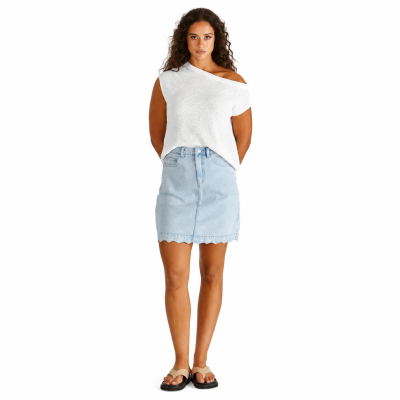 Vale Scalloped Denim Skirt