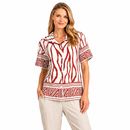 Chocolate Border Tunic Shirt