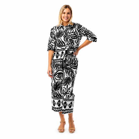 Suriname Black Collar Top