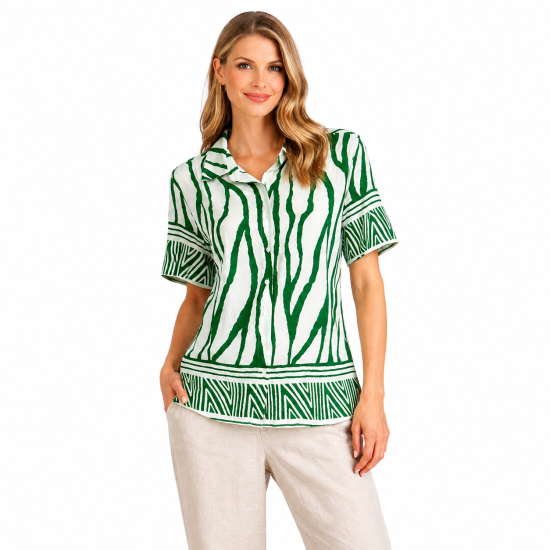 Green Border Tunic Shirt