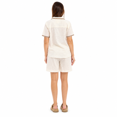 Sahara Print Embroidered Shirt