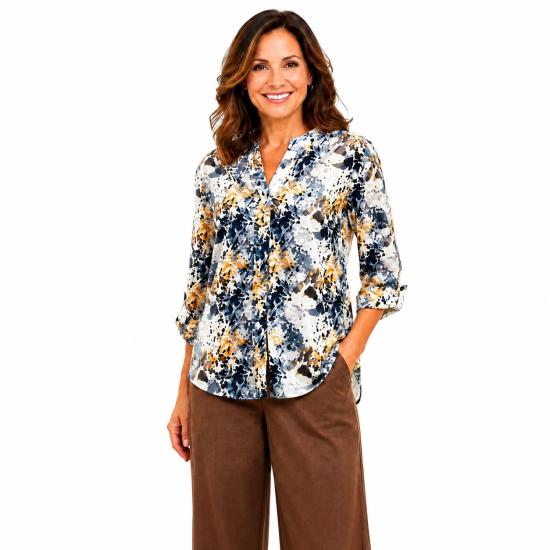 Grey Print Short Sleeve Shirt