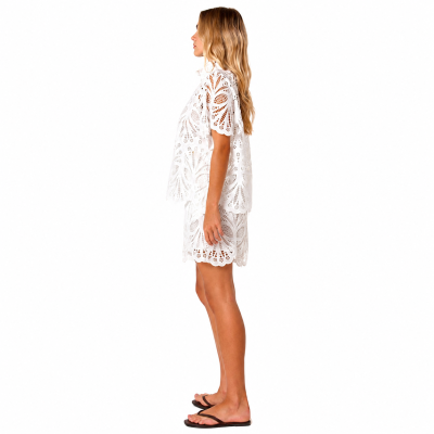 Elara White Broderie Blouse